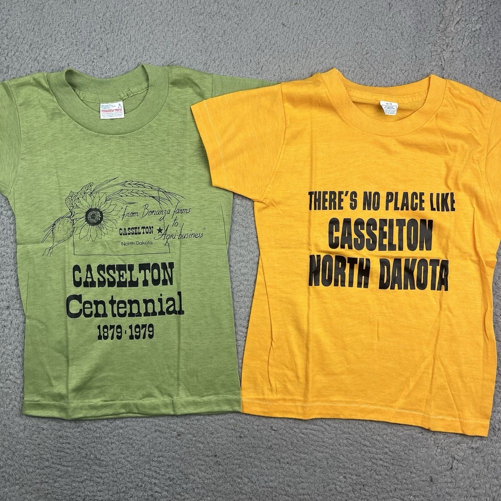 Vintage 70s Casselton North Dakota T Shirts Casselton Centennial Kids Sizes‎